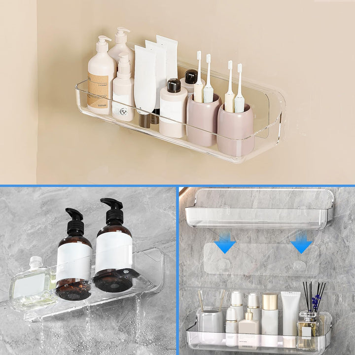 Diesisa 2 Stück Duschablage Ohne Bohren, Duschregal Wandmontage, Shampoo Halterung für Dusche, Dusch