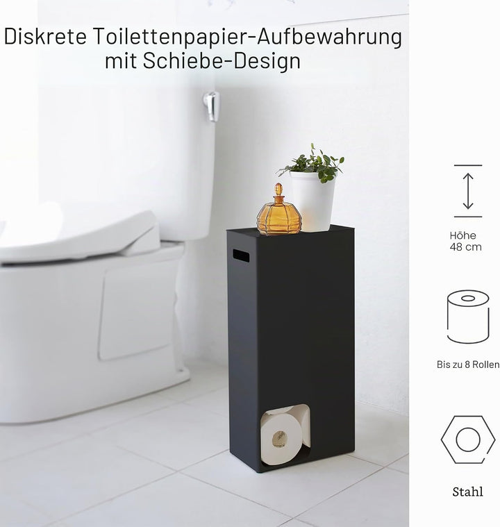 YAMAZAKI Tower Home Badezimmer Stehend Seidenpapier Toilettenpapier Aufbewahrung Ständer, Stahl, Sch
