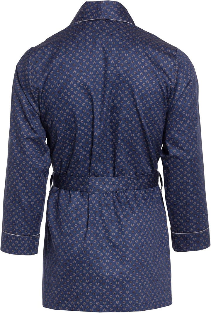 Herren Morgenmantel – kurz – Bademantel Revise RE-509 - Elegant - 100% Baumwolle S Dunkelblau C10, S
