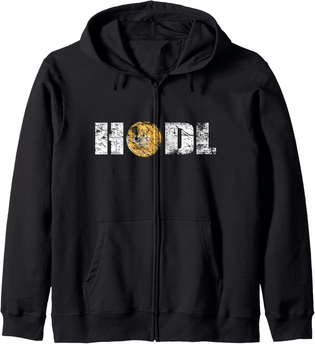 HODL Dogecoin To The Moon Vintage Crypto Cryptocurrency Kapuzenjacke