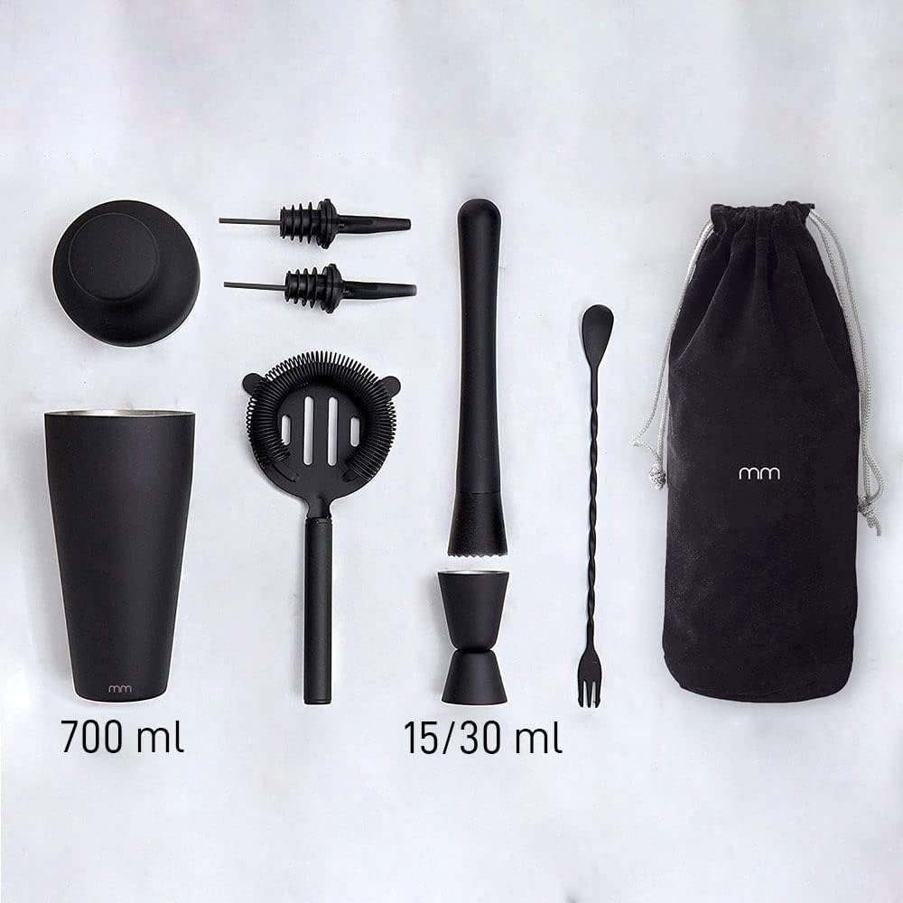Mikamax - Cocktail Shaker Set - Cocktail Shaker - Cocktail Maker - Cocktailset - inkl. Rezeptbuch -
