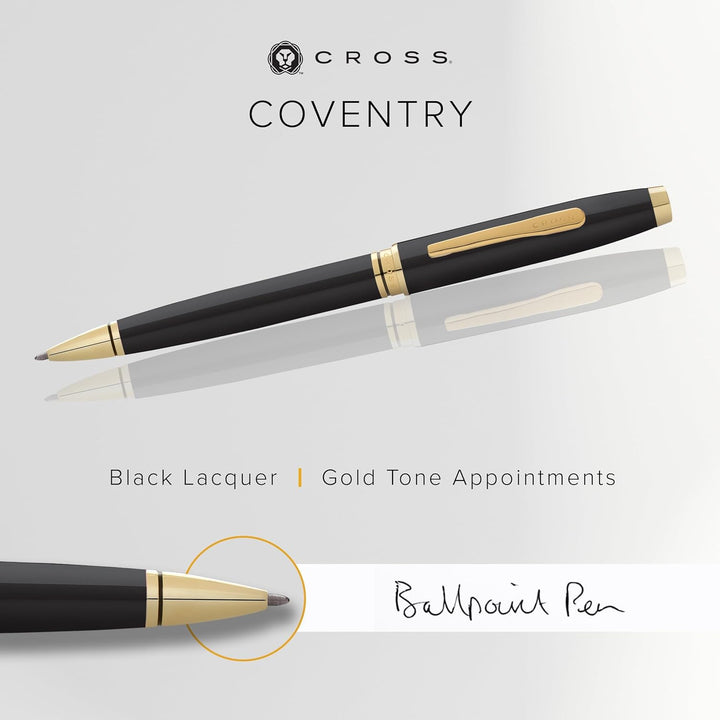 Cross Coventry Kugelschreiber (Strichstärke M, inkl. Geschenkverpackung) schwarz/gold schwarz/gold K