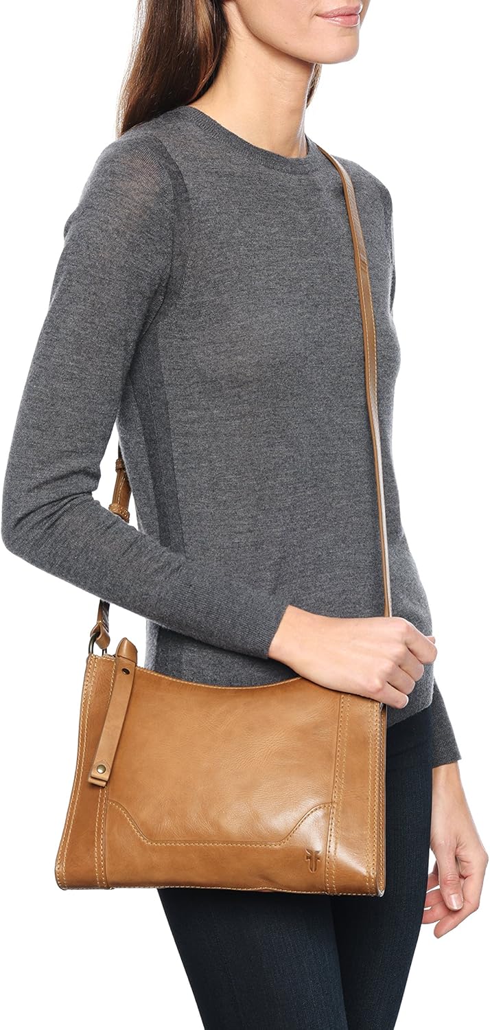 FRYE Damen Melissa Reissverschluss Umhängetasche Beige, Beige
