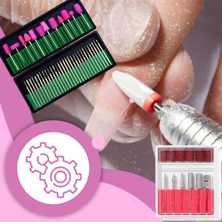 Retoo Nagelfräser 45000 U/Min Elektrisch 65W Fräser Nägel Set mit 48 Bits, Elektrische Schleifmaschi