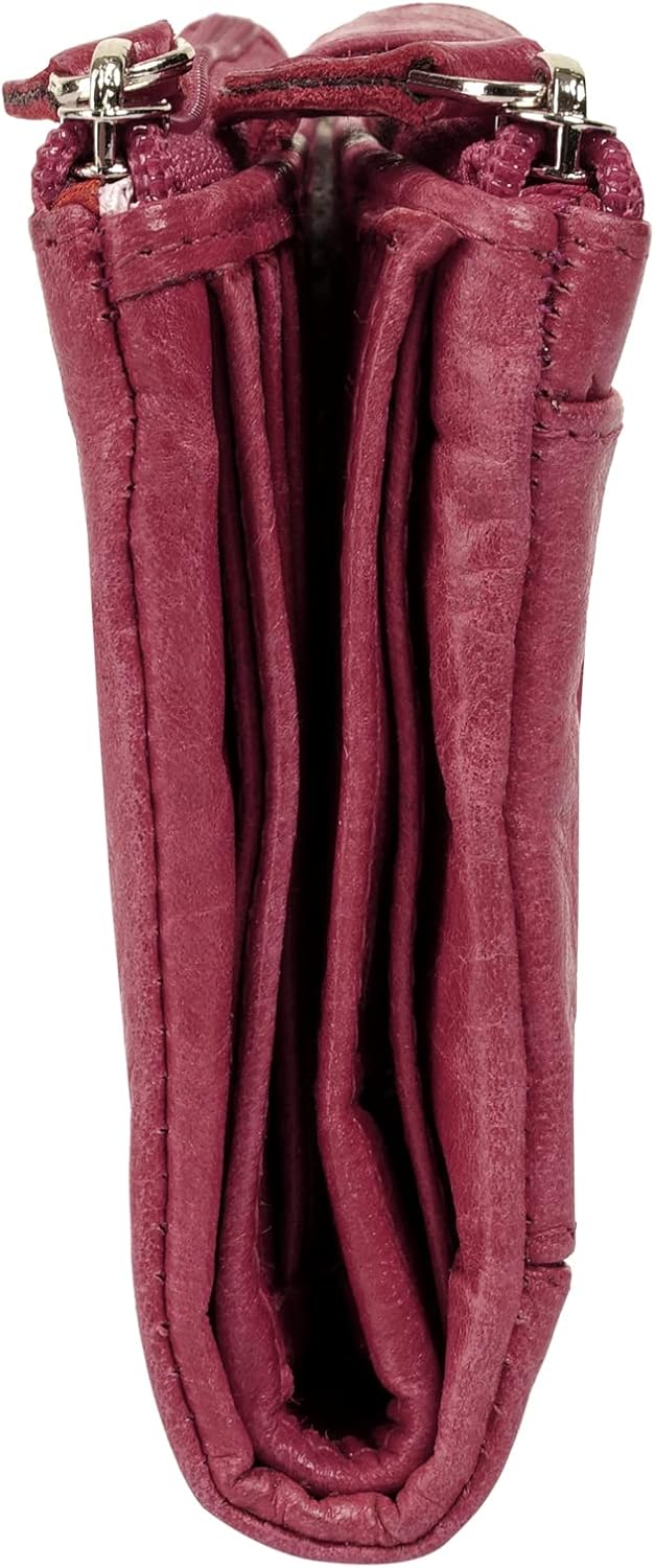bruno banani Geldbörse Echt Leder Damen | RFID-Schutz, 8 Kartenfächer, kompakte Geldbörse, 2 Münzfäc