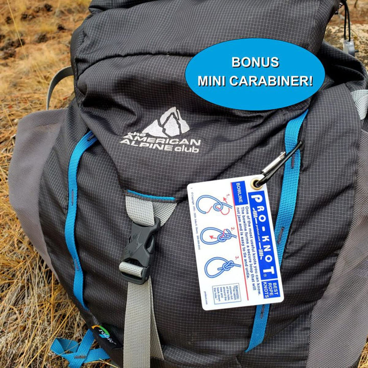 Knot Tying Kit | Pro-Knot Best Rope Knot Cards, two practice cords and a carabiner, Ringeinband