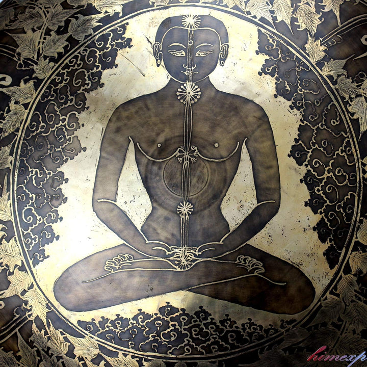 51 cm, 50,8 cm Chakra, geschnitzt, super Klang, tibetischer Tempel-Heilungsgong aus Nepal.