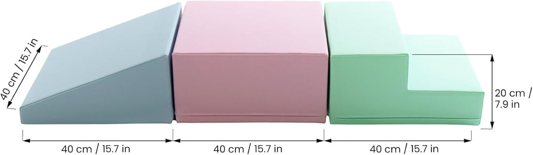 IGLU SOFT PLAY Set mit 3 Schaumstoffblöcken für die Motorik für Babys weich riesig aus Schaumstoff (