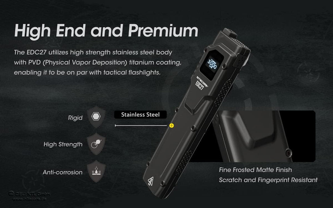 Nitecore EDC27-3000 Lumen, OLED-Display, USB-C