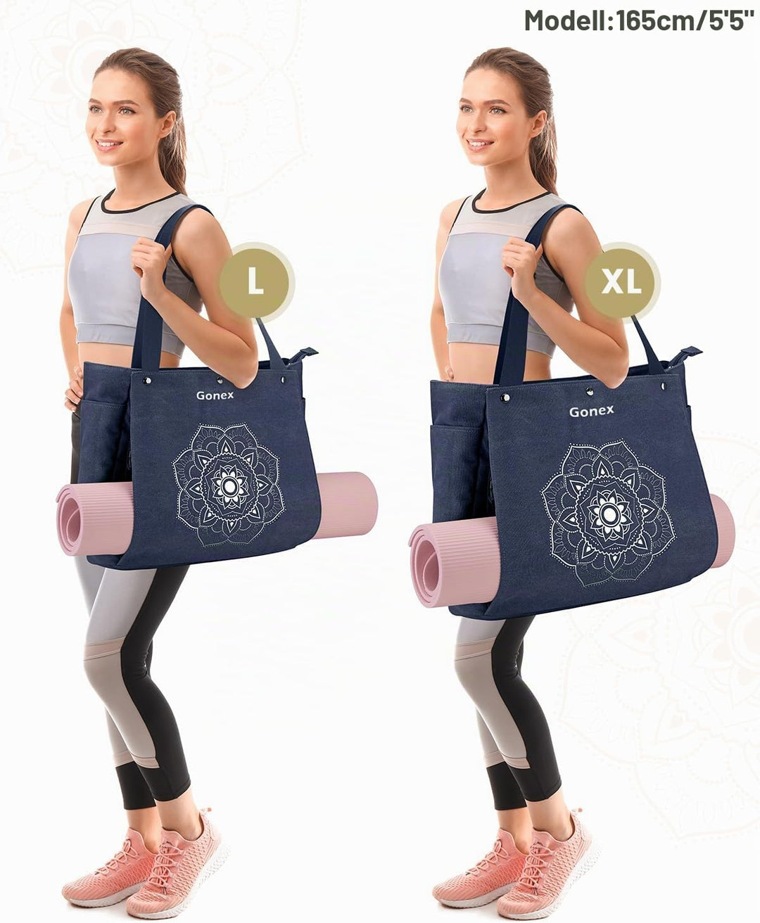 Gonex Yogatasche, Yogamatte Tasche mit Mehreren Taschen für Damen und Herren, Canvas wasserdichte To