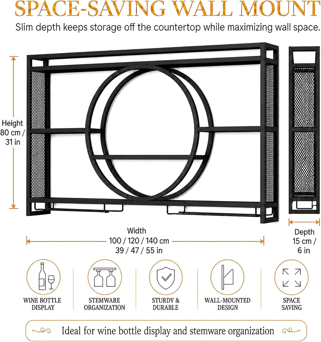 Modernes Metall Weinregal Wand, Bar-Einheit Schwebendes Regal, Weinregale Display Rack Aus Eisen, Ba