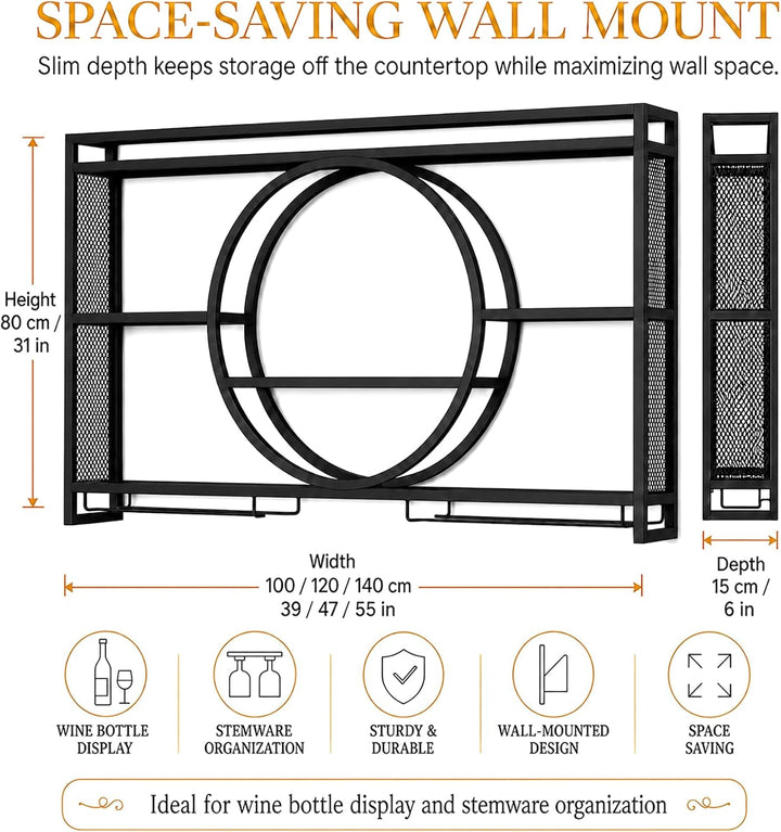 Modernes Metall Weinregal Wand, Bar-Einheit Schwebendes Regal, Weinregale Display Rack Aus Eisen, Ba