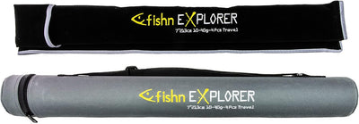 FISHN Reise Angelrute Explorer Reiserute - 213cm, 4-Teilig, Wurfgewicht 10-40gram mit Stabiler Trave