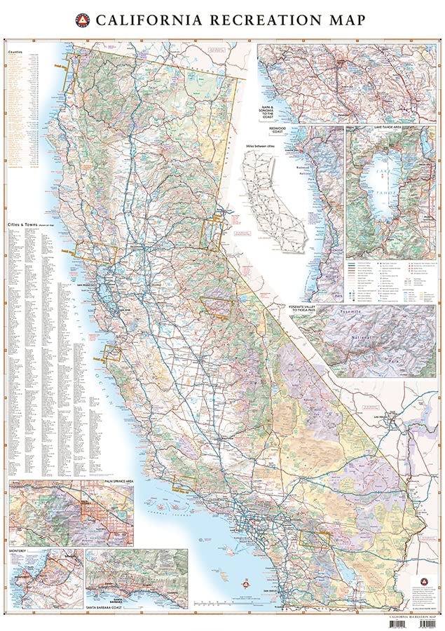 CALIFORNIA RECREATION MAP, Karte