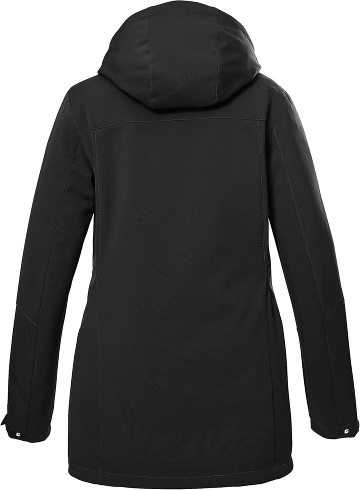 Killtec Damen Kow 8 Wmn Sftshll Jckt Softshelljacke/Outdoorjacke mit abzippbarer Kapuze 36 Schwarz,