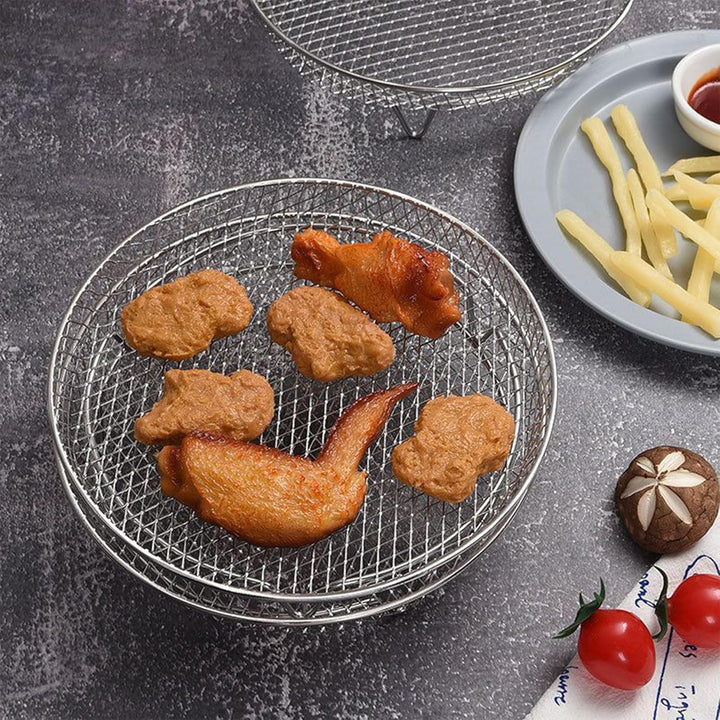 YUEMING Heissluftfritteuse Zubehör, 3 Layers Air Fryer Rack for Air Fryer Ofen Backen Braten mit Sil
