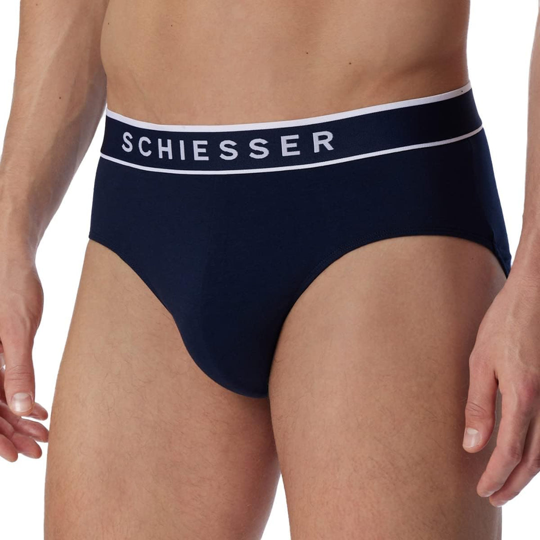 Schiesser Herren Slip (3er Pack) S Dunkelblau, S Dunkelblau
