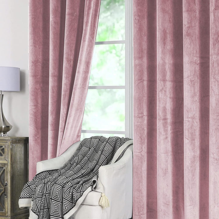 Cleanlevel EST 2016 2 Stück Samtvorhang mit Ösen 140cm x 245cm Samt Vorhang Blickdicht Thermo Gardin