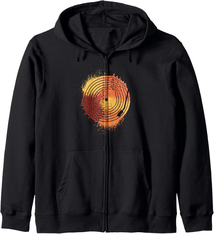 Vinyl Junkie Geschenk - Retro Schallplatte DJ Kapuzenjacke