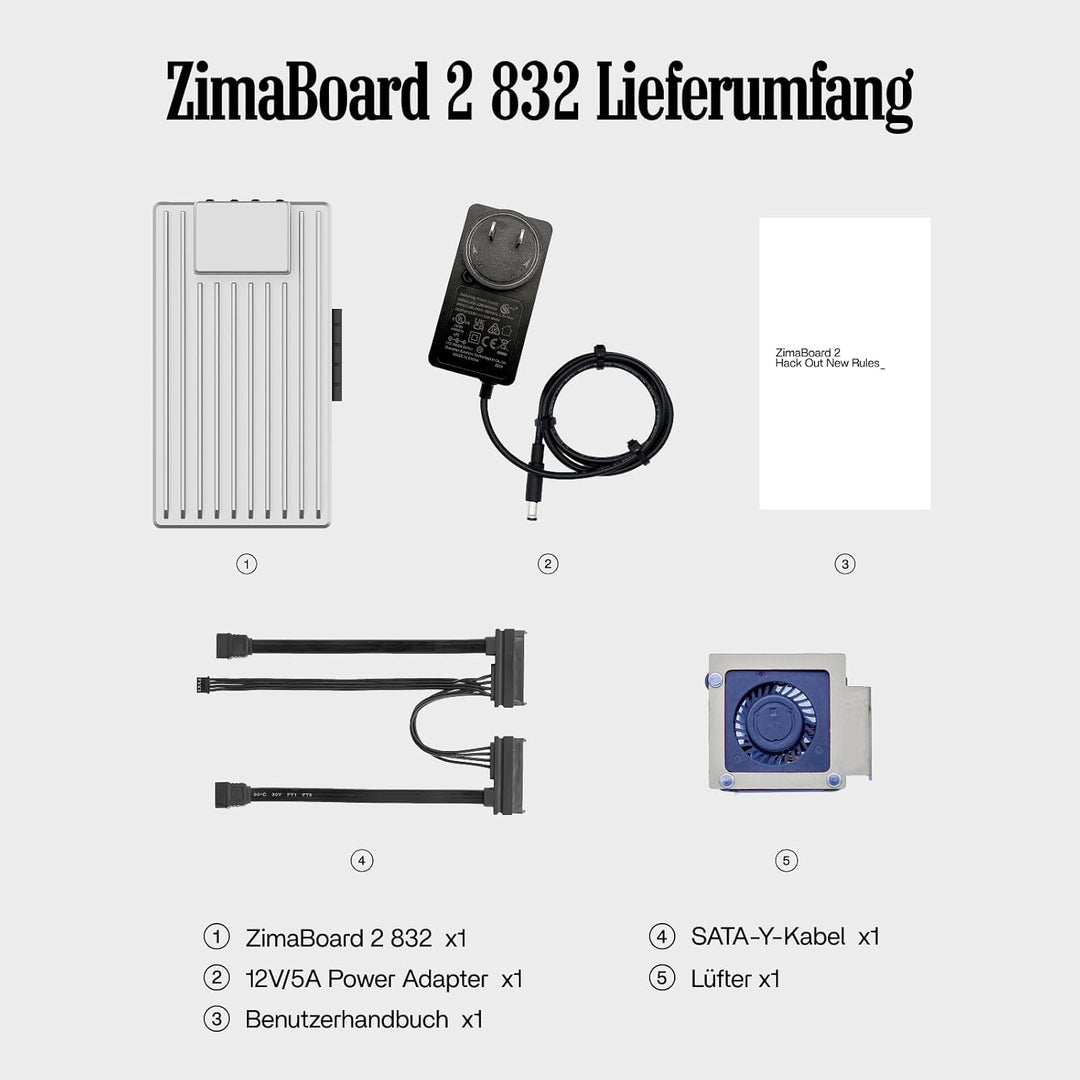 ZimaBoard 2 832 Heimserver Mini DIY NAS x86 Single Board Server Personal Cloud mit Intel N150, 8GB L