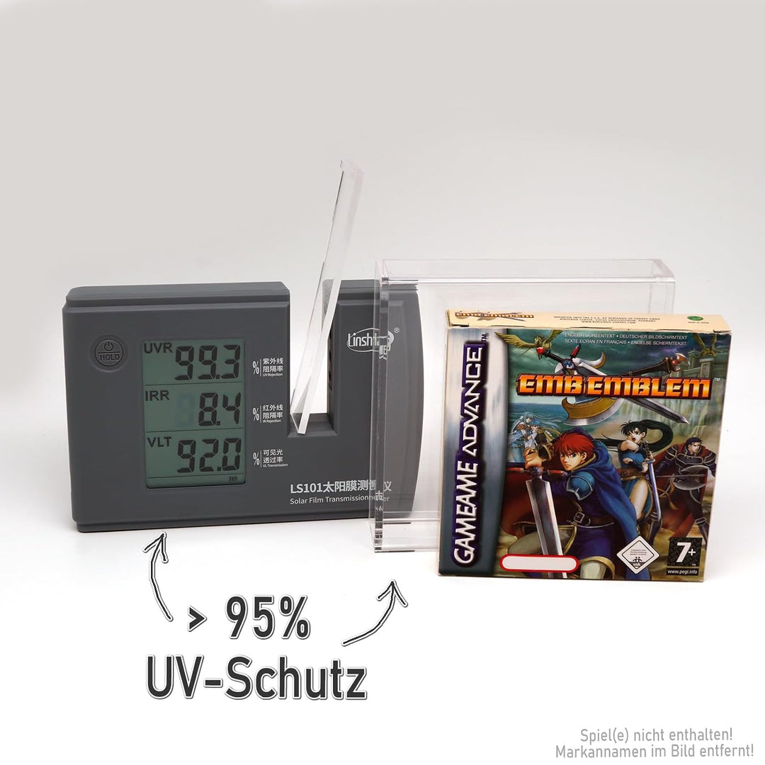 RetroRetter Acryl Case - ohne Standfuss - für GameBoy Classic Color Advance Spiele OVP - DMG GBC GBA