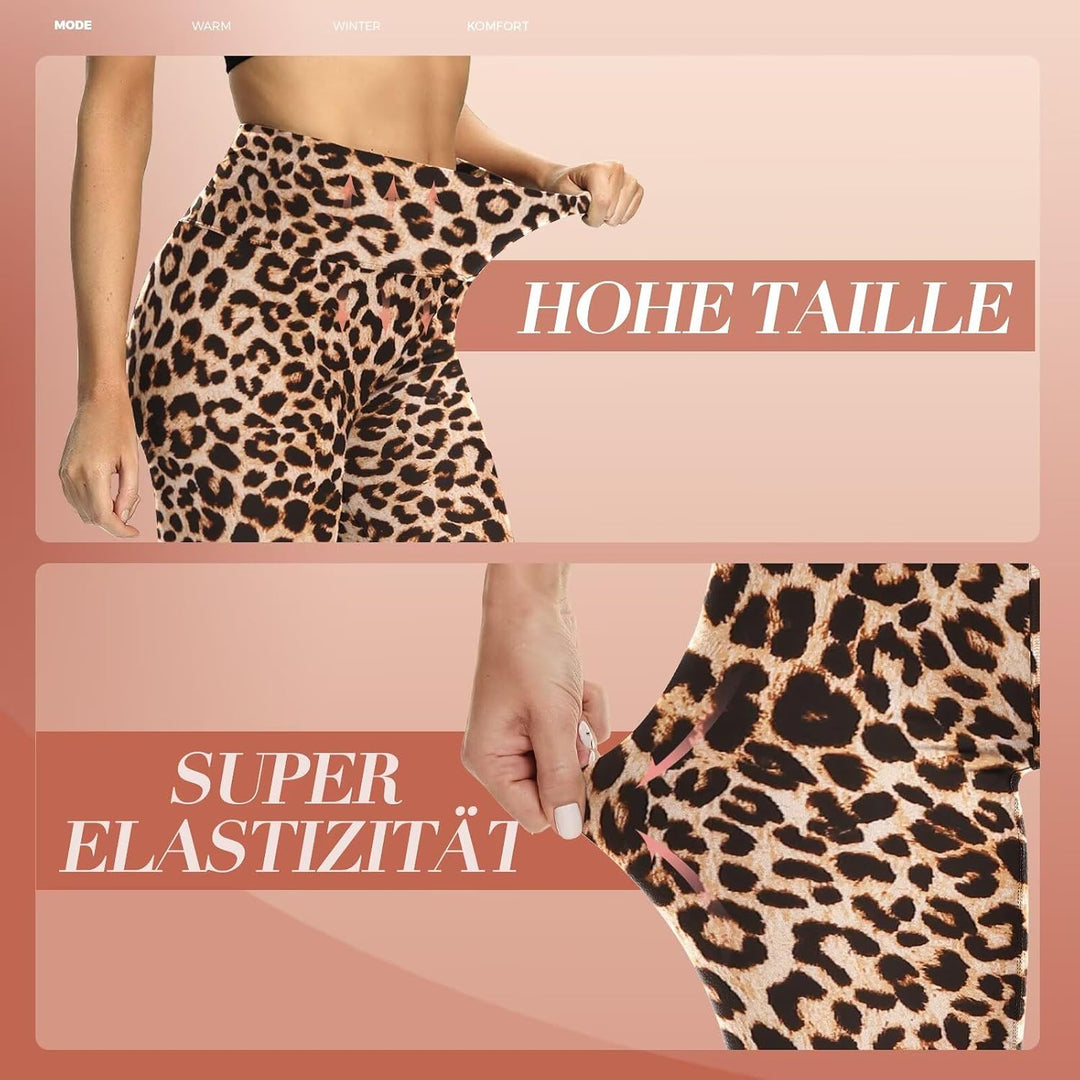HLTPRO Thermo Leggings Damen Gefüttert Im Winter, High Waist Thermoleggings Warm Thermohose Blickdic