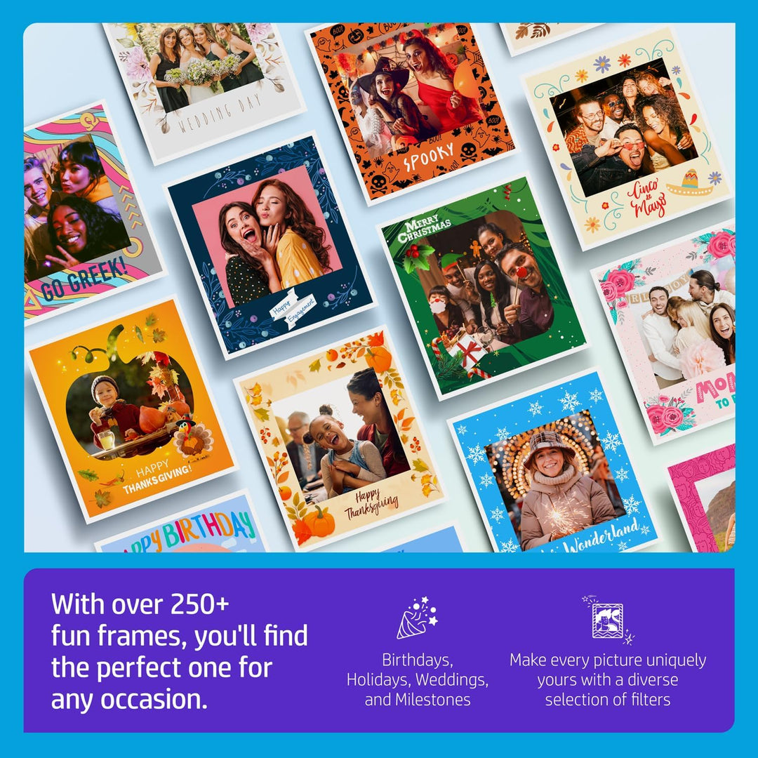 HP Sprocket Fotobox-Maschine Sofort-Farb-Fotodrucker (Weiss) Papier-Paket + Zink 3,5 x 4,25” Zink-Se