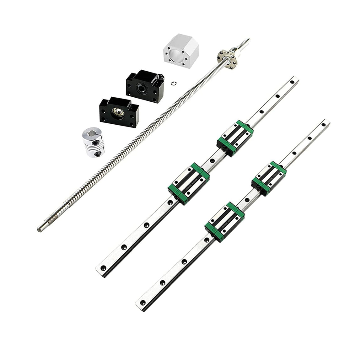 GooEquip Linearführung HGR20 300mm Linearschiene mit 4PCS Gleitblock + 1PCS SFU1605 350mm Kugelumlau