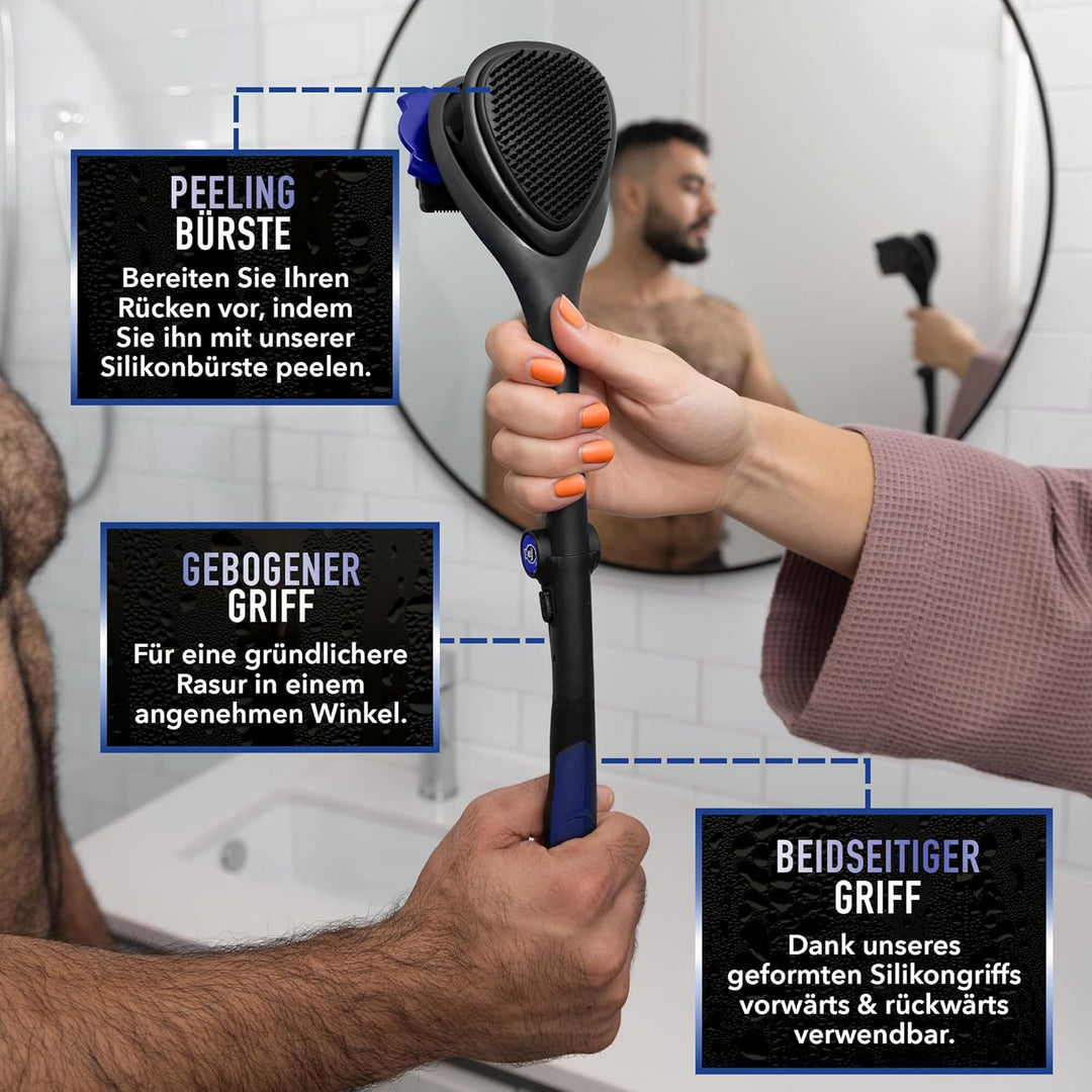 BakBlade 3.0 Stealth – Rückenrasierer für Herren, Extra Langer, Ergonomischer Griff für eine Gründli