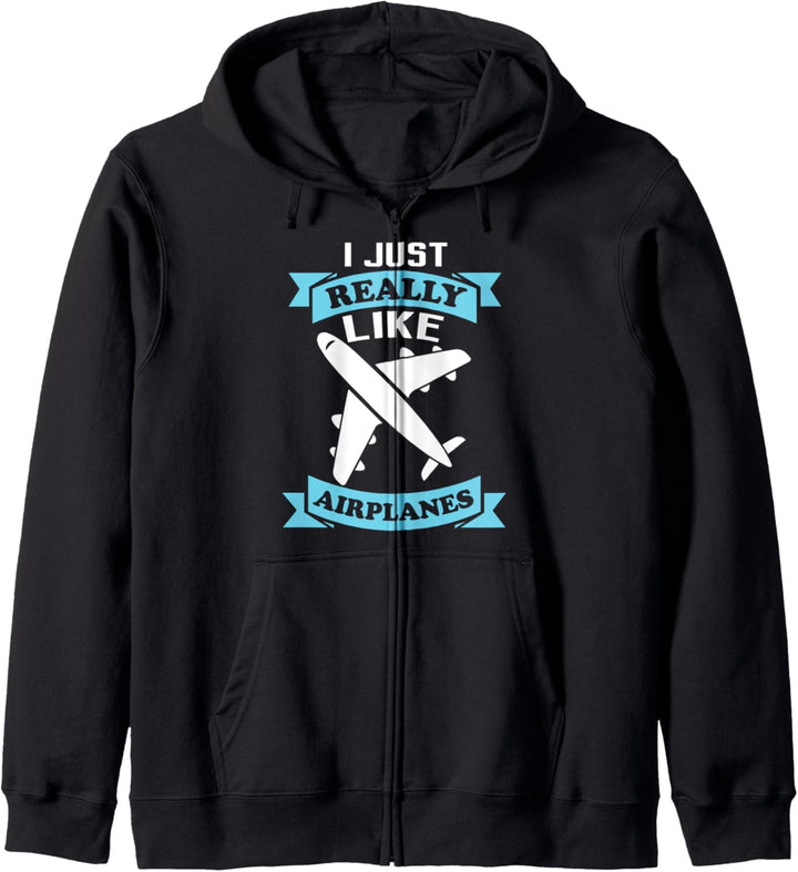 I Just Really Like Airplanes - Funny Airplane Pilot Kapuzenjacke