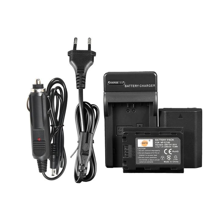 DSTE® 2 Pack NP-FZ100 FZ100 Battery + Dual USB Quick Charger Kit for Sony A7R3 A7R III α7R III α7R3