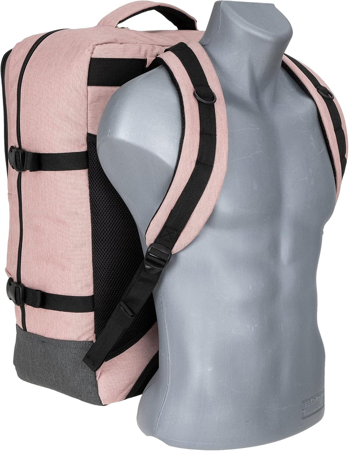 BESTWAY Cabin 40223 Retro Reiserucksack Kabinenrucksack Leichtgepäck Rucksack + Koffergurt Soft Pink