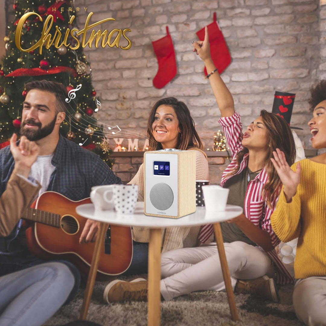LEMEGA CR4 DAB/DAB+ und UKW Digitalradio,Bluetooth Lautsprecher, DAB Radio,Doppelwecker,Küchen/Schla