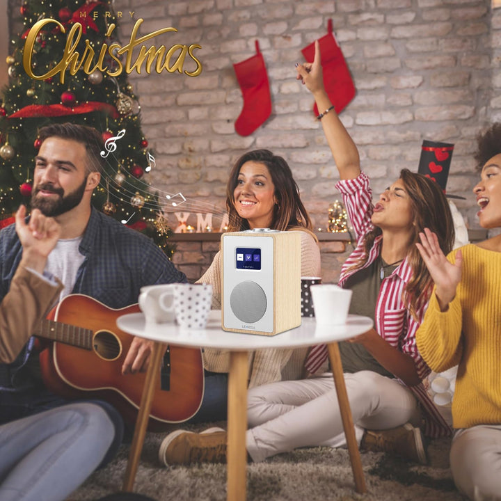 LEMEGA CR4 DAB/DAB+ und UKW Digitalradio,Bluetooth Lautsprecher, DAB Radio,Doppelwecker,Küchen/Schla