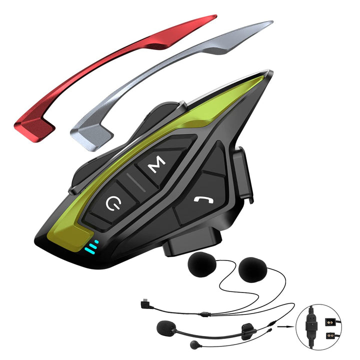 QSPORTPEAK Motorrad Bluetooth Headset,Shark08 Intercom Motorrad bis zu 8 Motorräder mit Reichweite v