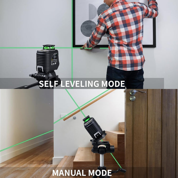Firecore Kreuzlinienlaser, 360° selbstnivellierender Linienlaser mit horizontalen und vertikalen Lin