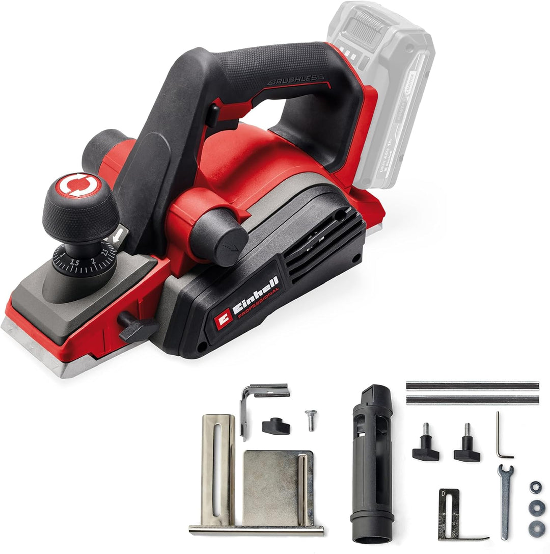 Einhell Professional Akku-Handhobel TP-PL 18/3 Li BL - Solo Power X-Change (18 V, Brushless, 82 mm H