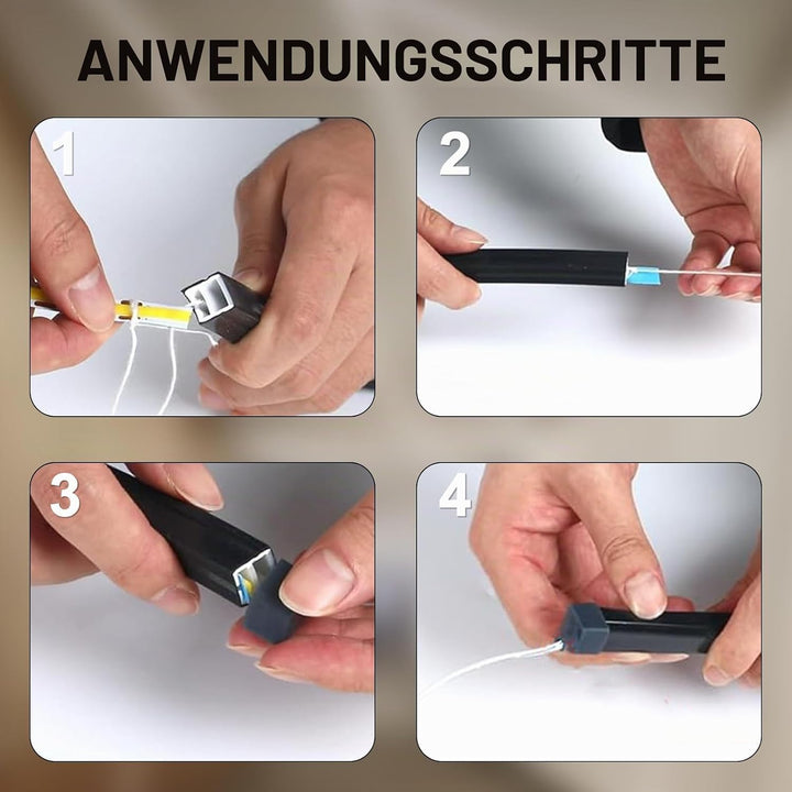 LED Profil Schwarz, LED Schiene Diffusor für Akustikpaneele Beleuchtung – 12x12mm Flexibles Silikon
