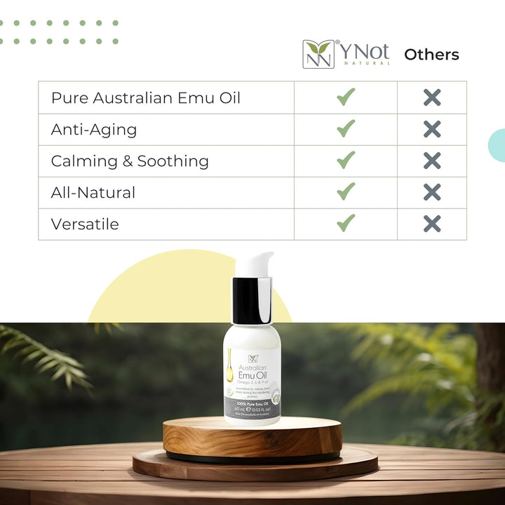 Reines Emu Öl - Kopfhaut-, Haar-, Nagel-, Gesichtsöl & Körperöl für Damen & Herren mit Omega 3 6 9,