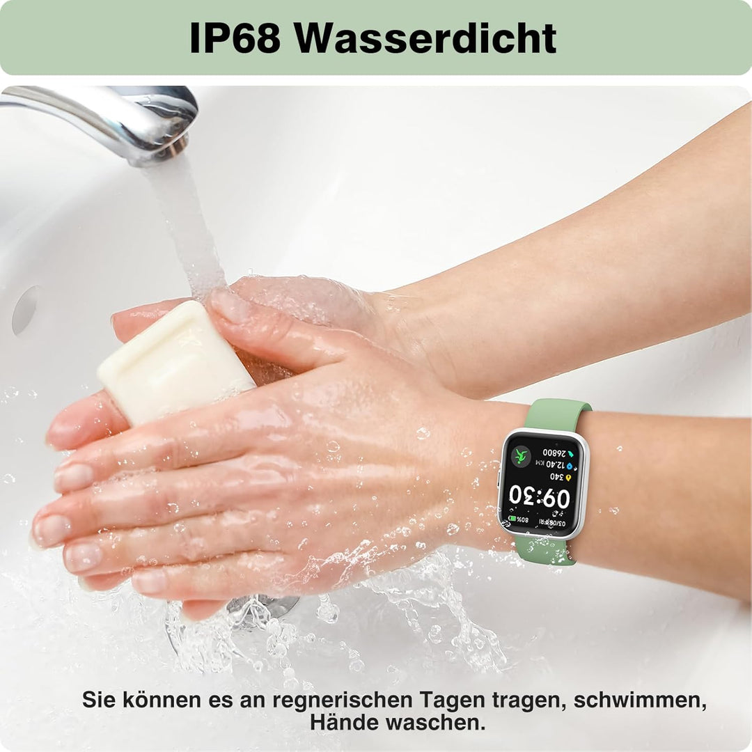 aeac Smartwatch Herren Damen, 1.85" Smart Watch mit Telefonfunktion/Whatsapp, Fitnessuhr Tracker mit