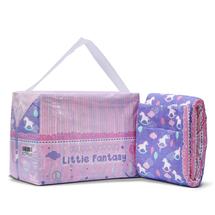 LittleForBig 5500-5800 ml Erwachsenen Gedruckten Windeln 10 Stück - Kleine Fantasie (L) Rosa L, Rosa
