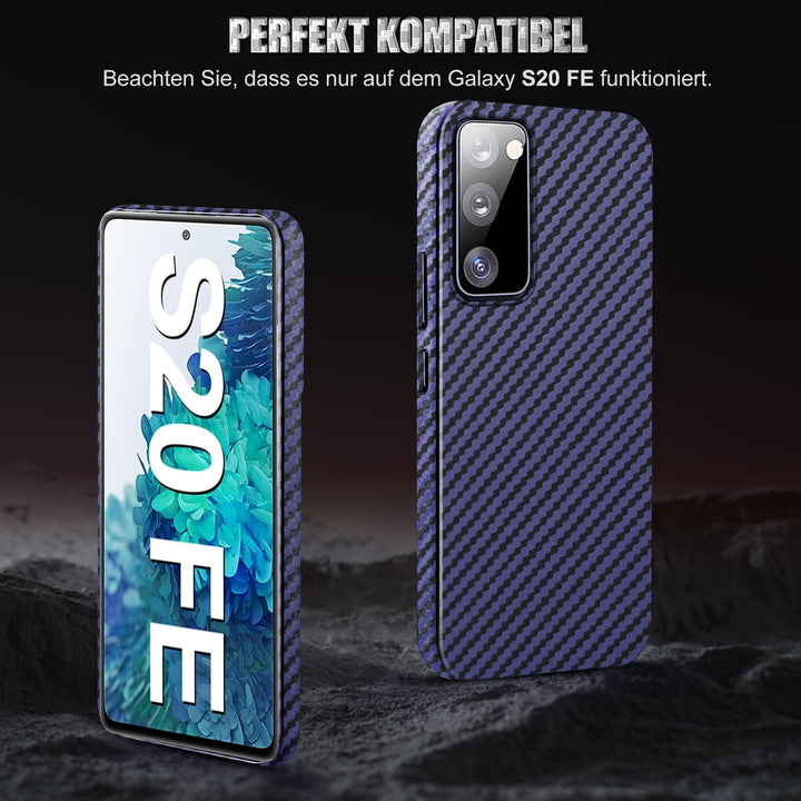 für Samsung S20 FE Hülle Carbon mit Schutzfolie Handyhülle S20 FE 5G Hart Case Ultra dünn Hybrid PC