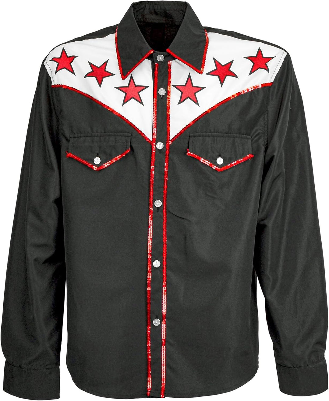 W WIDMANN MILANO Party Fashion Cowboy Hemd Rodeo für Herren | Schwarz XXL, XXL