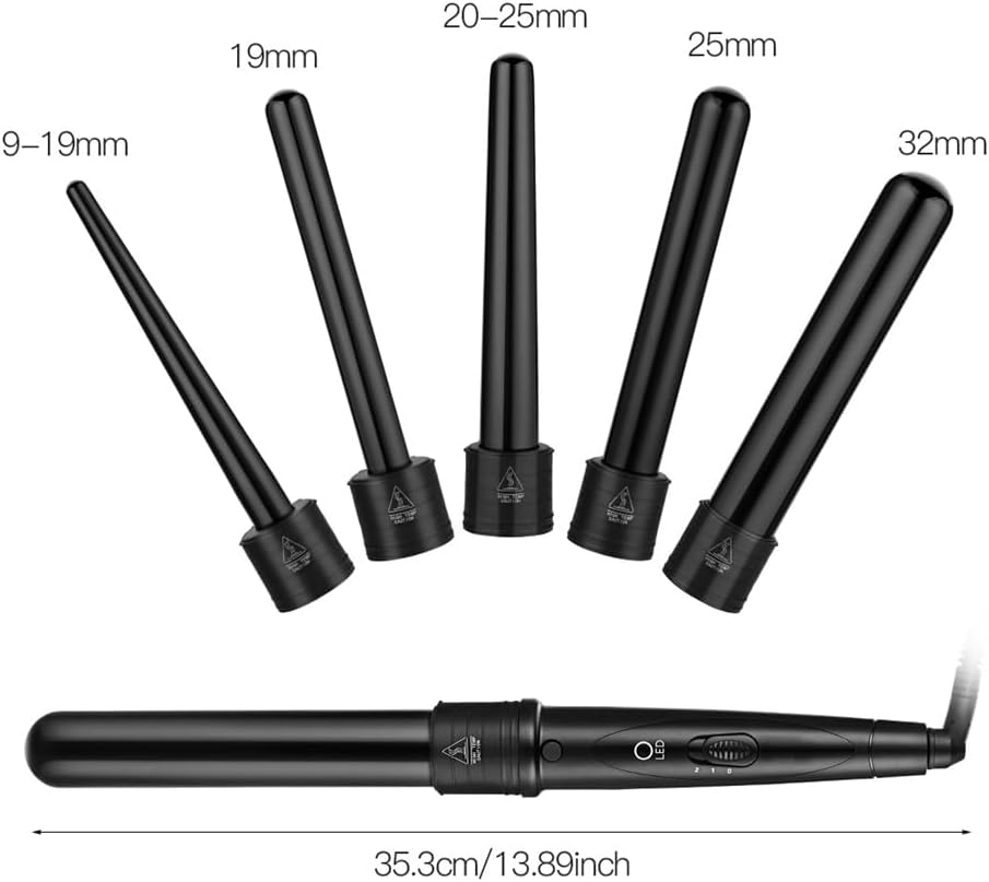 CkeyiN lockenstab,lockenstab Set 5 in 1 Multifunktions Austauschbare Keramikbeschichtung Curling Iro