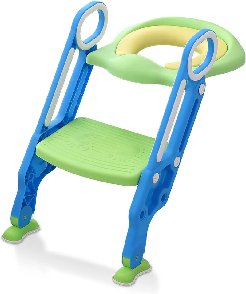 HENGMEI Toilettensitz Kinder Toilettentrainer mit Treppe, Klappbarer Töpfchentrainer Toiletten Train