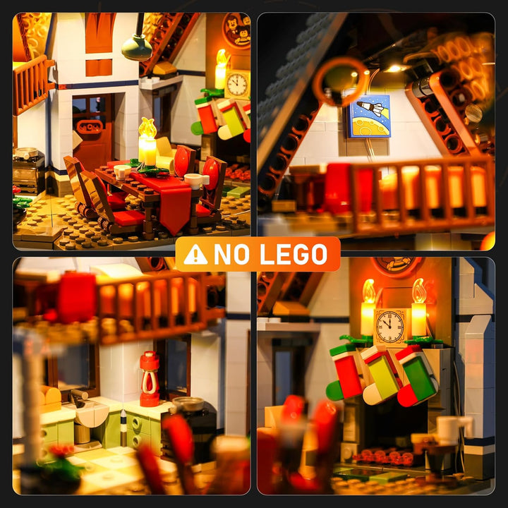 LIGHTAILING Licht-Set Für Lego 10293 Creator Expert Besuch des Weihnachtsmanns Bausteinen Modell：Fer