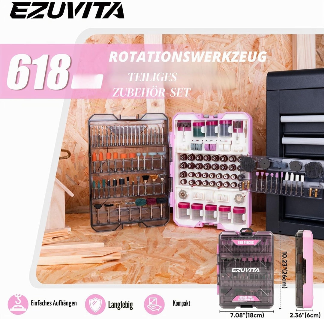 Multifunktionswerkzeug Zubehör Set 618 tlg. Drehwerkzeug Mehrzweck Zubehörset Zubehörsatz für Rotati