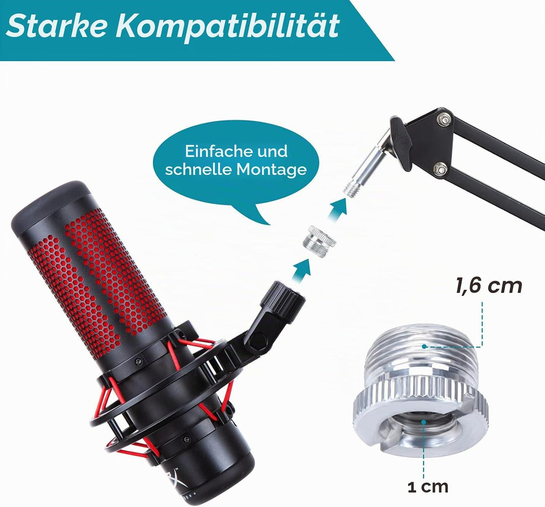 YOUSHARES Mikrofon Arm, Mikrofonarm HyperX QuadCast, Mikrofon Wandhalterung, Metall Tisch Mounting K