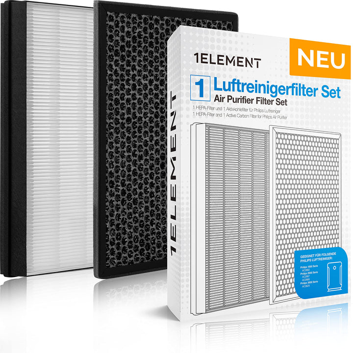 [NEU] 2er Filter-Set für Philips Luftreiniger [AC2882, AC2887, AC2889 & AC3829] – 1 HEPA-Filter und