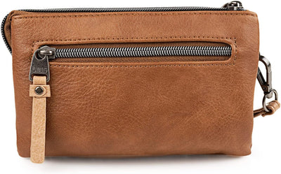 Lois - Clutch - Elegante Handgelenktasche Damen, Portemonnaie Damen & Handtasche Damen 310719 Braun,